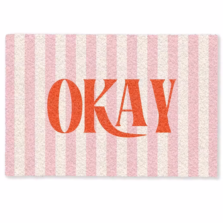 Deurmat - Zachtroze - Rood - Strepen - Okay — 1