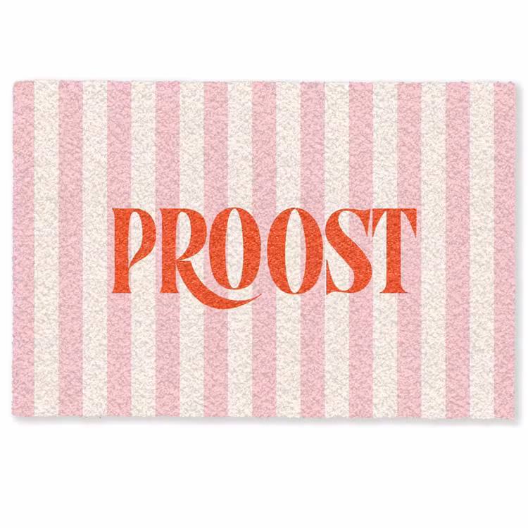 Deurmat - Zachtroze - Rood - Strepen - Proost — 1