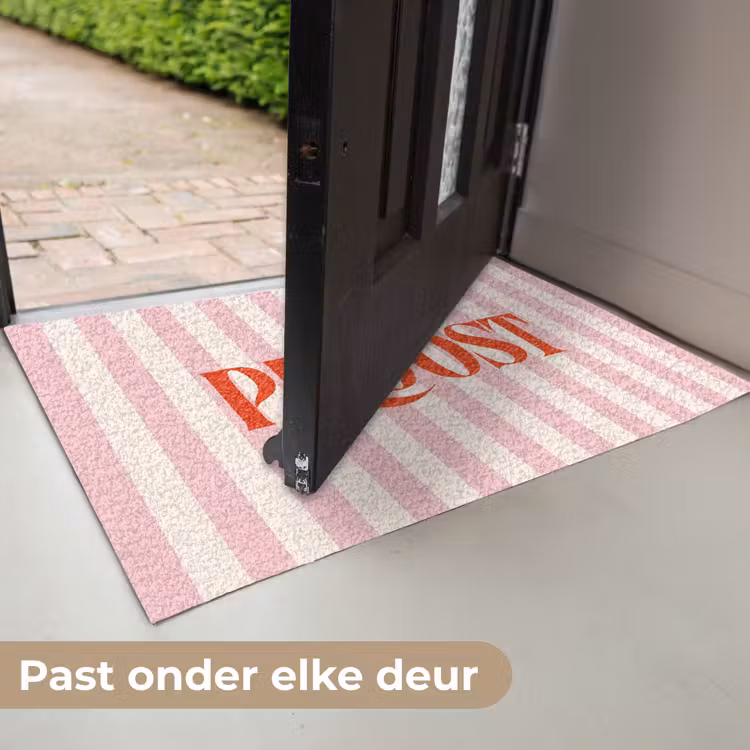 Deurmat - Zachtroze - Rood - Strepen - Proost — 7