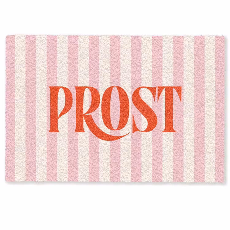 Deurmat - Zachtroze - Rood - Strepen - Prost — 1