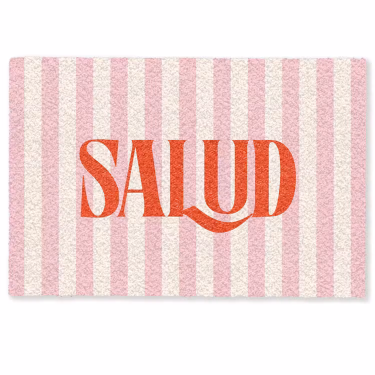 Deurmat - Zachtroze - Rood - Strepen - Salud — 1