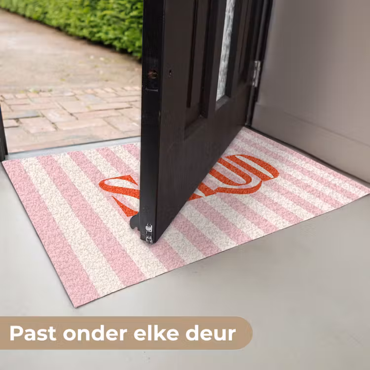 Deurmat - Zachtroze - Rood - Strepen - Salud — 7