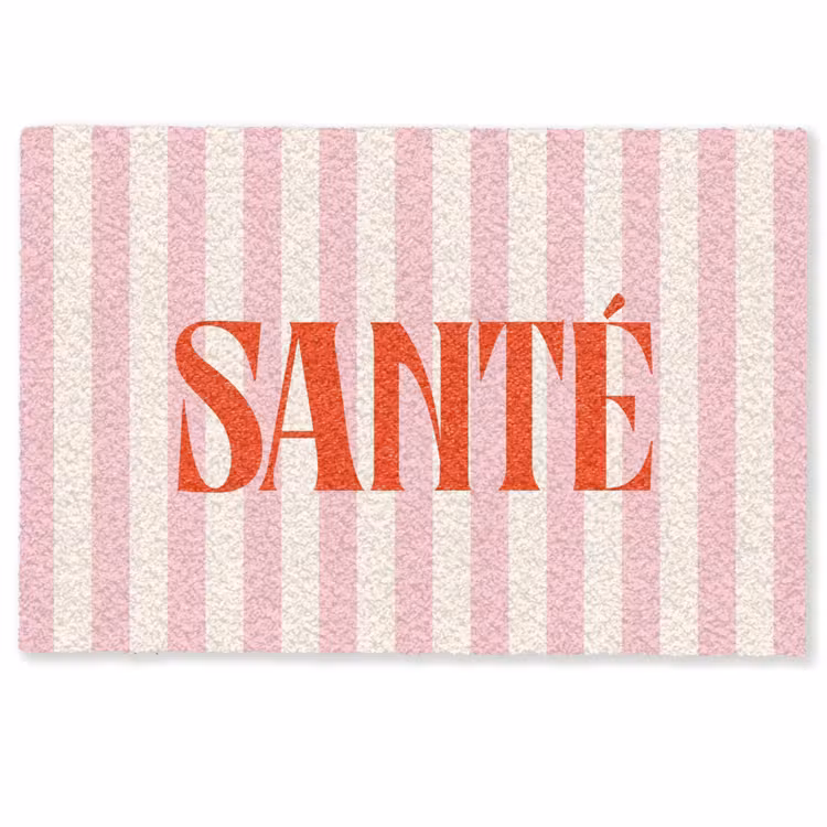 Deurmat - Zachtroze - Rood - Strepen - Santé — 1