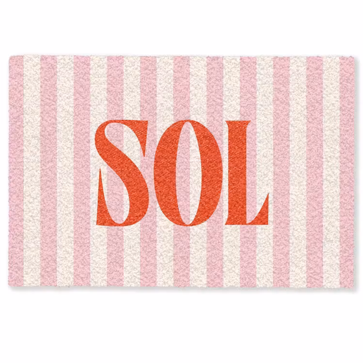 Deurmat - Zachtroze - Rood - Strepen - Sol — 1