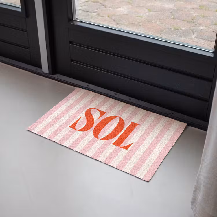 Deurmat - Zachtroze - Rood - Strepen - Sol — 2
