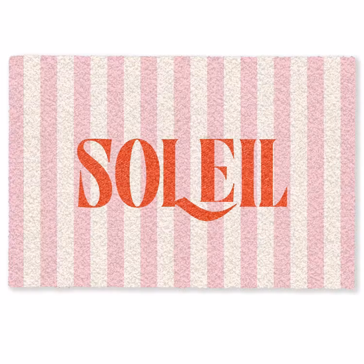 Deurmat - Zachtroze - Rood - Strepen - Soleil — 1