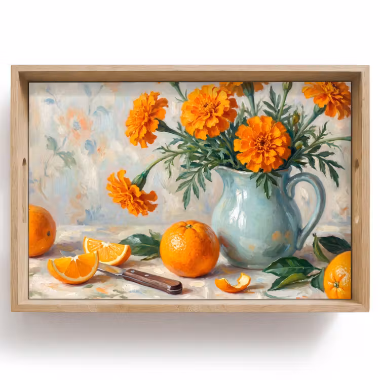 Dienblad - Eten - Oranje - Kunst — 1