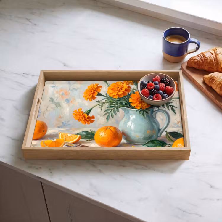 Dienblad - Eten - Oranje - Kunst — 4