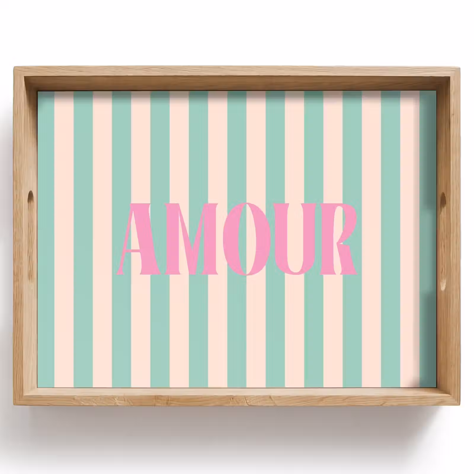 Dienblad - Roze - Groen - Strepen - Amour — 1