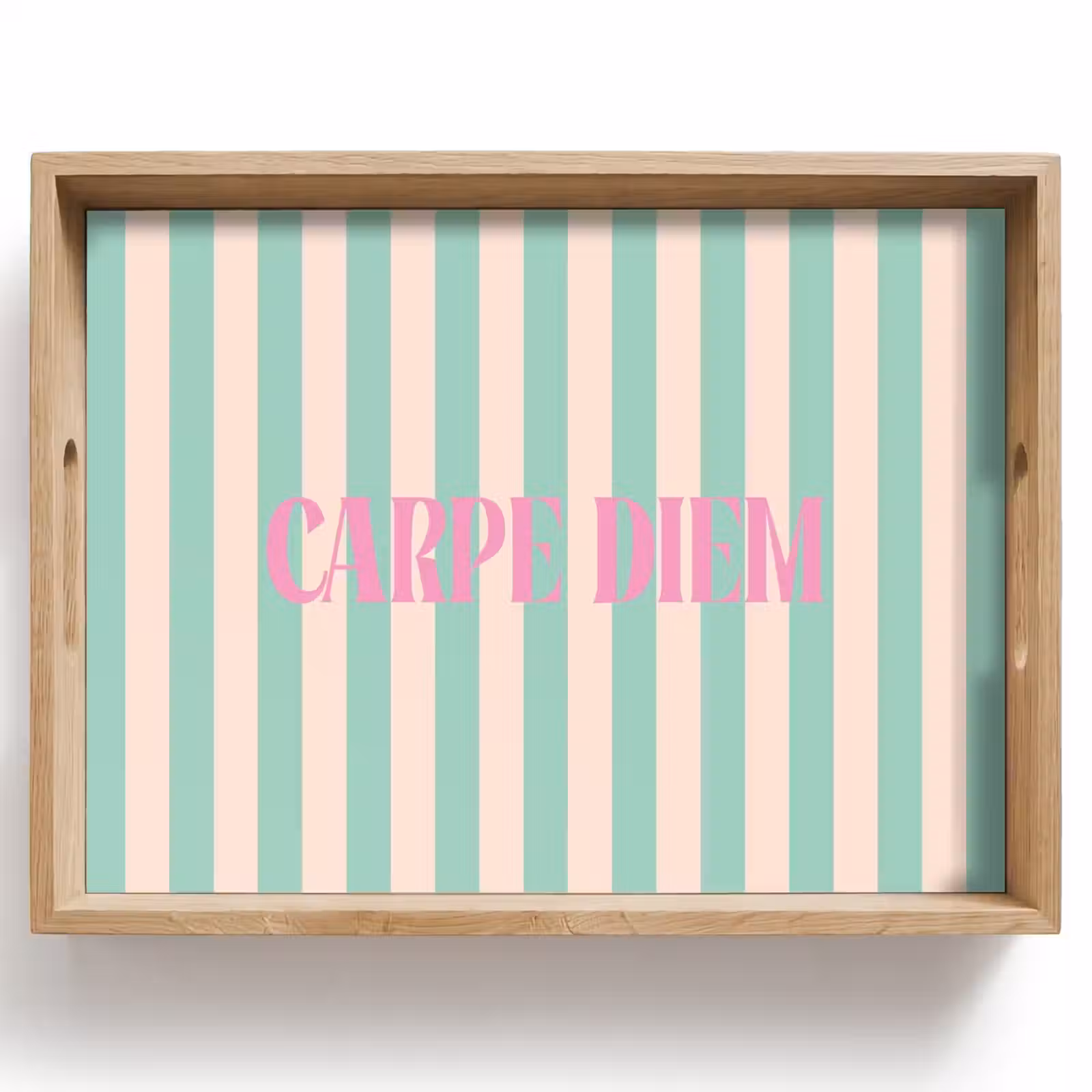 Dienblad - Roze - Groen - Strepen - Carpe diem — 1