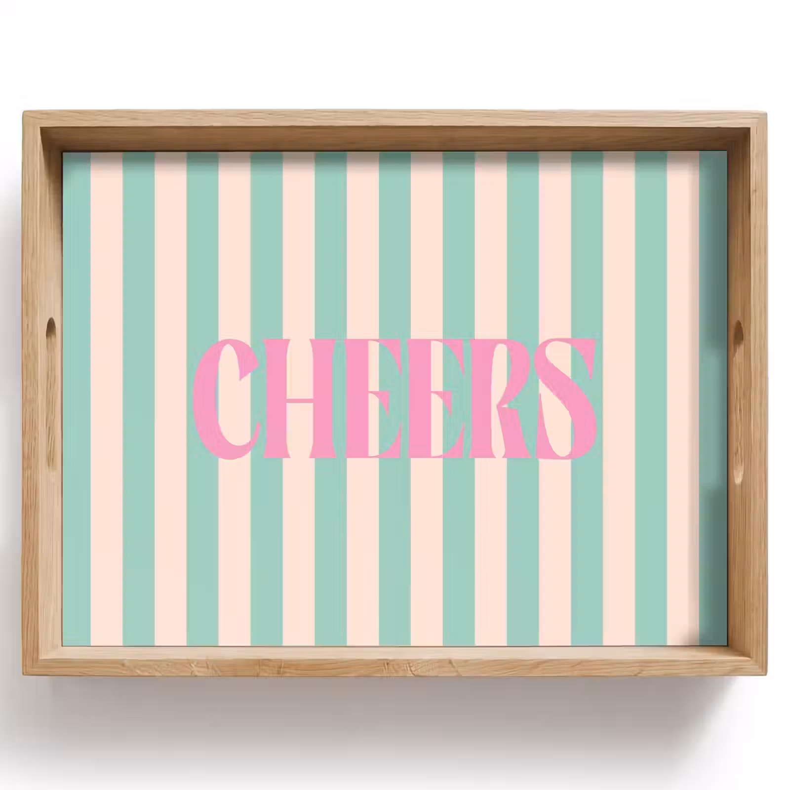 Dienblad - Roze - Groen - Strepen - Cheers — 1