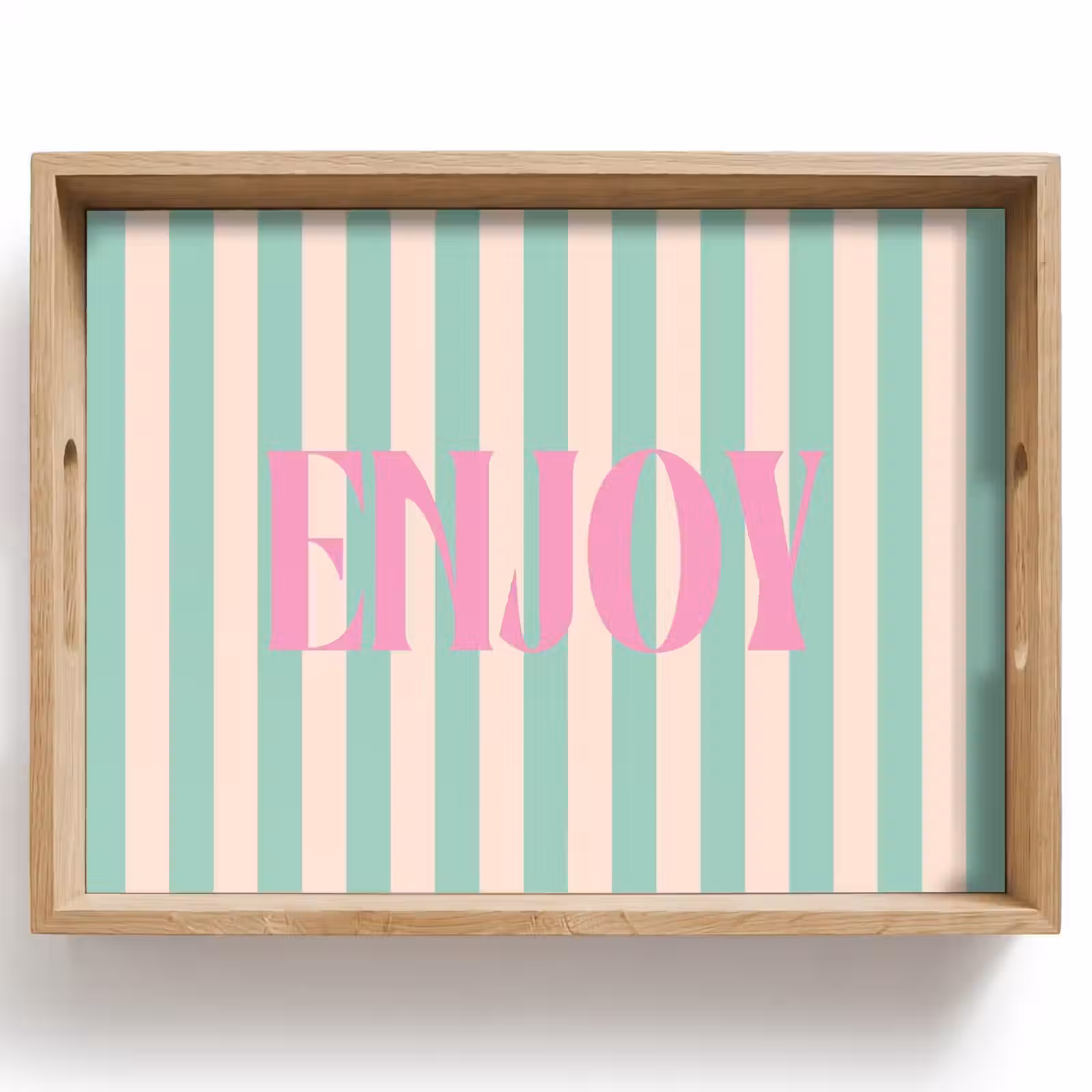 Dienblad - Roze - Groen - Strepen - Enjoy — 1