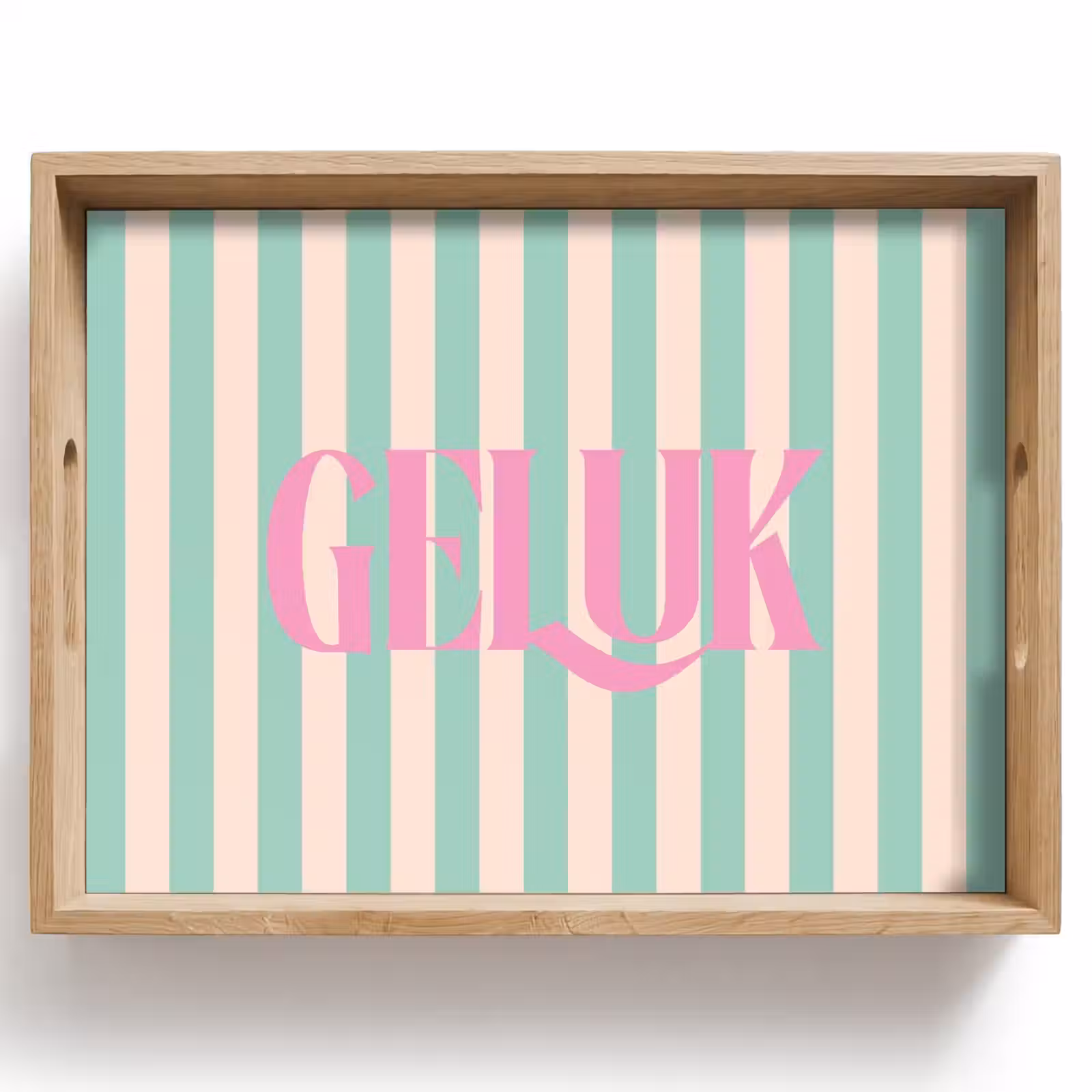 Dienblad - Roze - Groen - Strepen - Geluk — 1