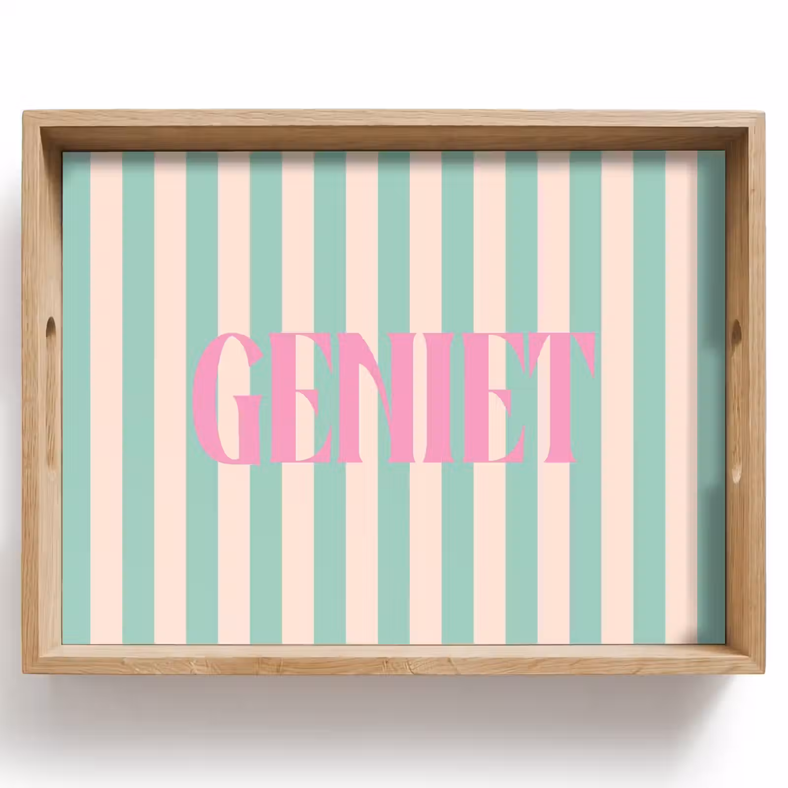 Dienblad - Roze - Groen - Strepen - Geniet — 1