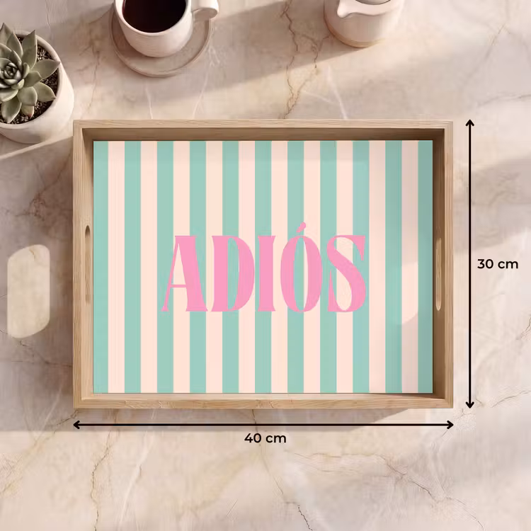 Dienblad - Groen - Strepen - Roze - Adiós — 9