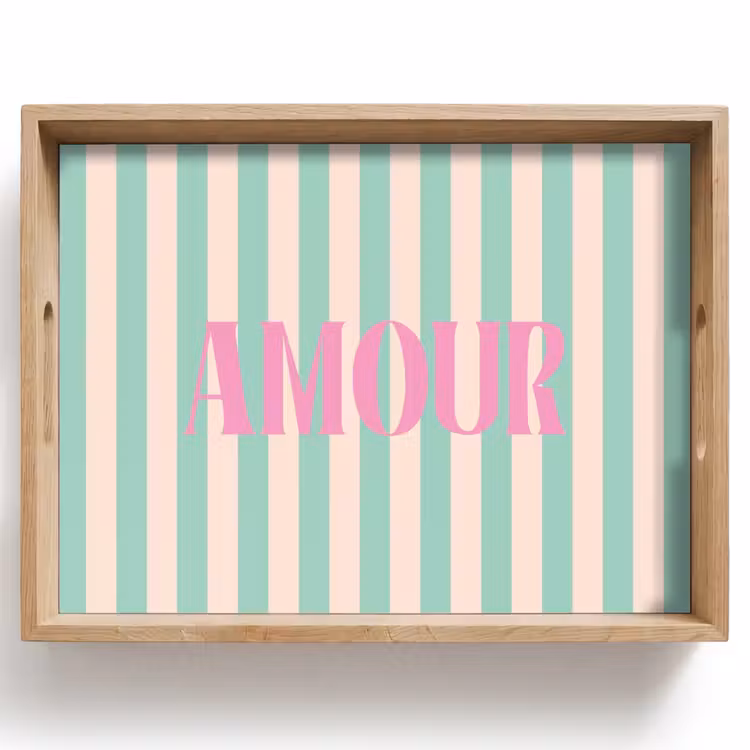 Dienblad - Roze - Groen - Strepen - Amour — 1
