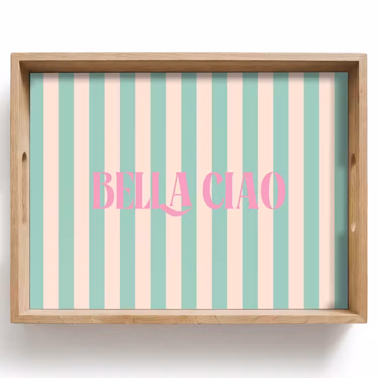 Dienblad - Roze - Groen - Strepen - Bella ciao — 1