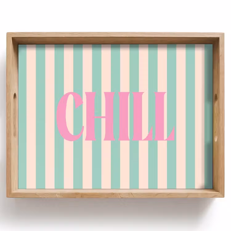 Dienblad - Roze - Groen - Strepen - Chill — 1