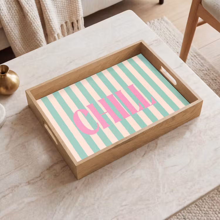 Dienblad - Roze - Groen - Strepen - Chill — 2