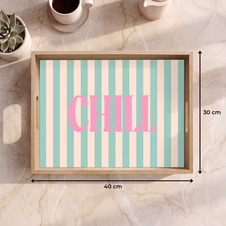 Dienblad - Roze - Groen - Strepen - Chill — 9