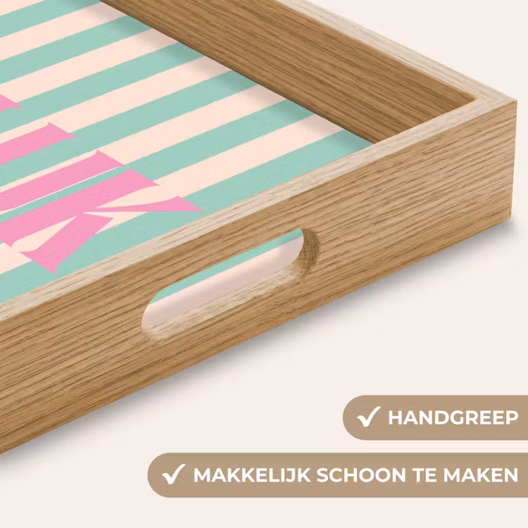 Dienblad - Roze - Groen - Strepen - Geluk — 5