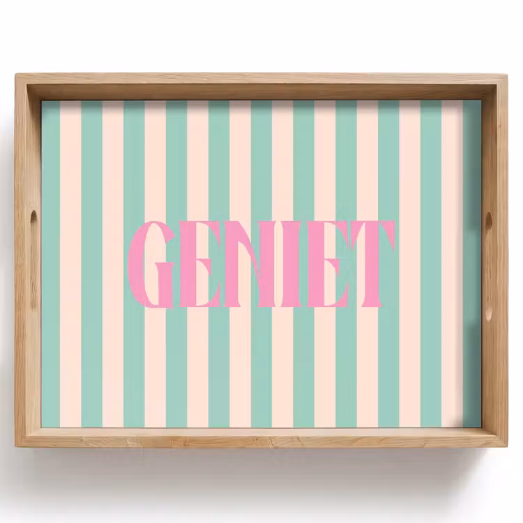 Dienblad - Roze - Groen - Strepen - Geniet — 1