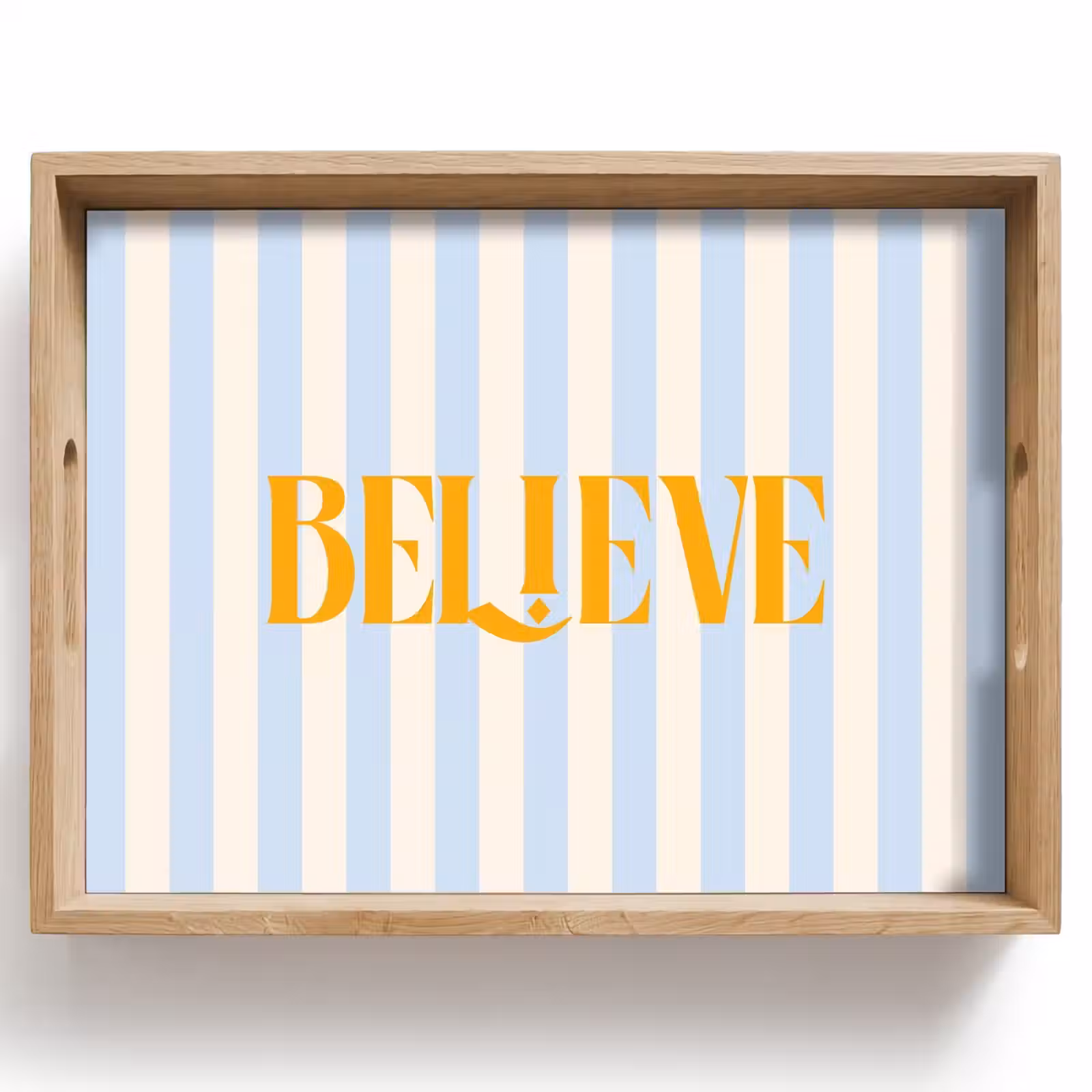 Dienblad - Oranje - Blauw - Strepen - Believe — 1