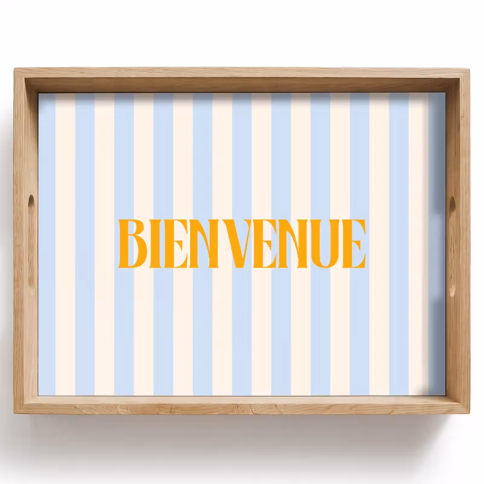 Dienblad - Oranje - Blauw - Strepen - Bienvenue — 1