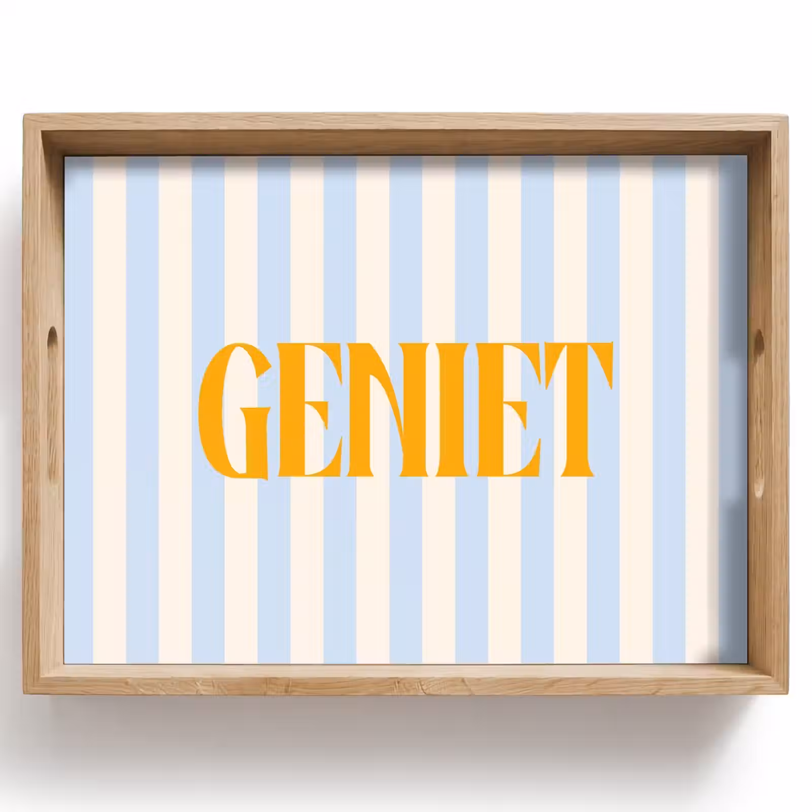 Dienblad - Oranje - Blauw - Strepen - Geniet — 1