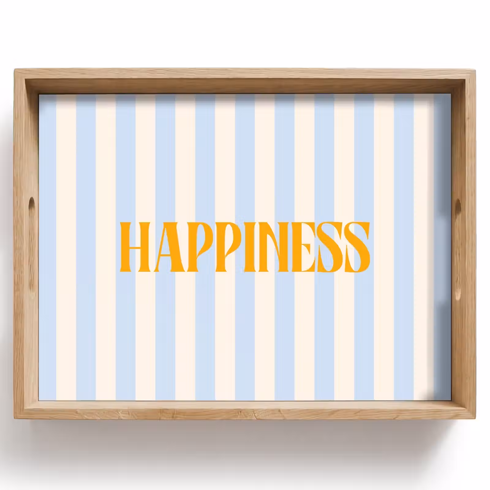 Dienblad - Oranje - Blauw - Strepen - Happiness — 1