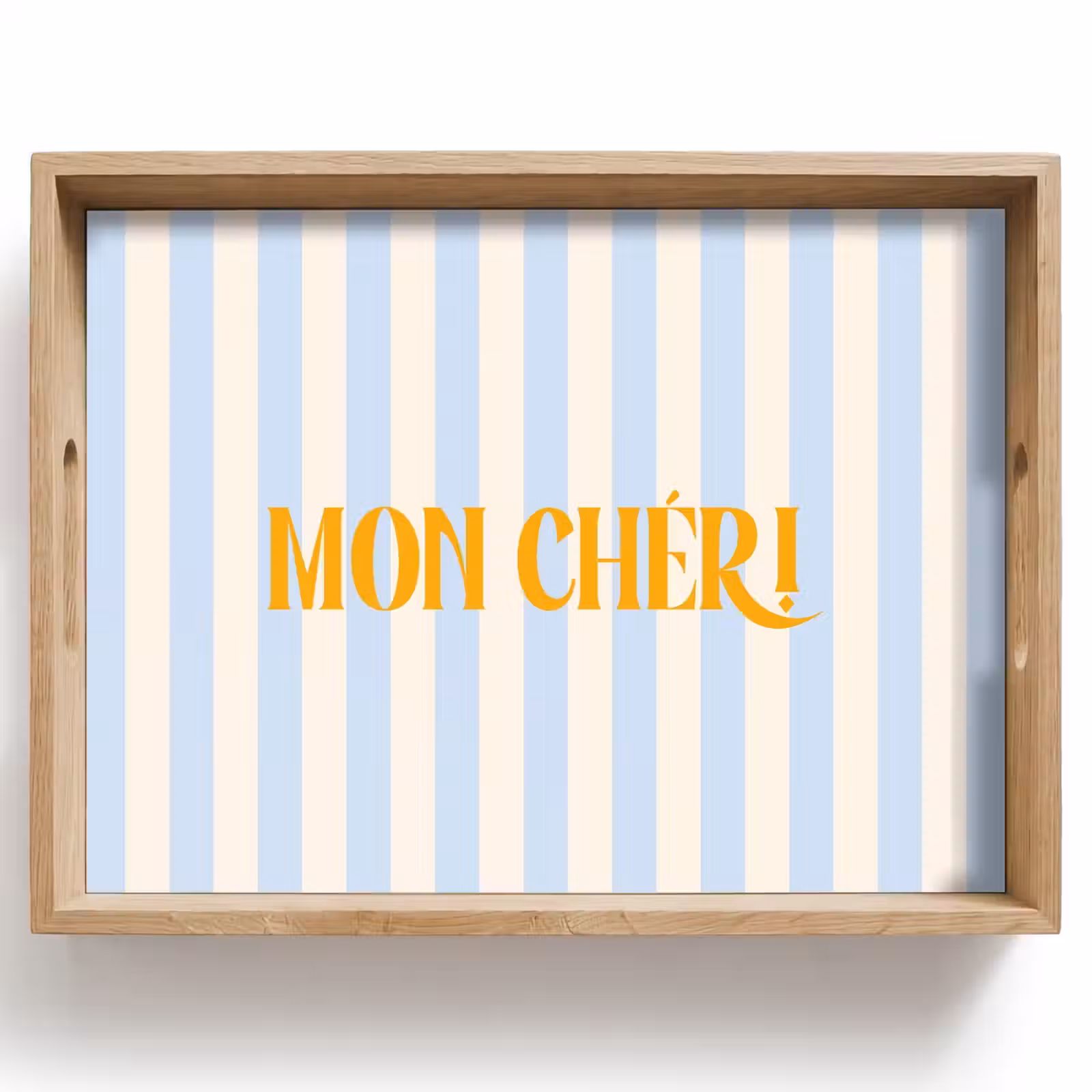 Dienblad - Oranje - Blauw - Strepen - Mon chéri — 1