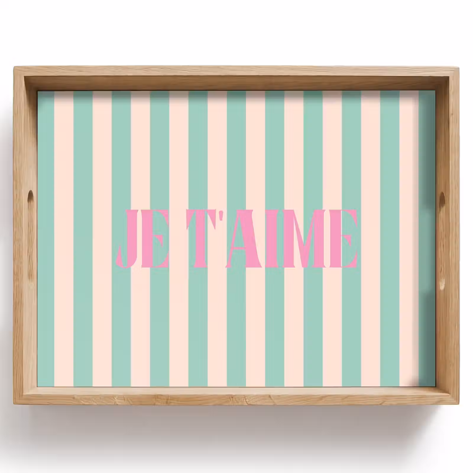 Dienblad - Roze - Groen - Strepen - Je t'aime — 1