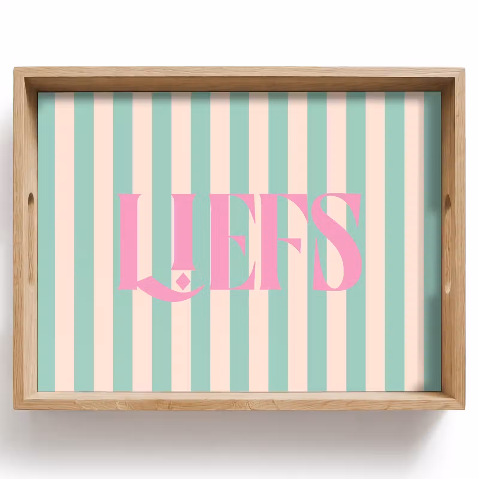 Dienblad - Roze - Groen - Strepen - Liefs — 1
