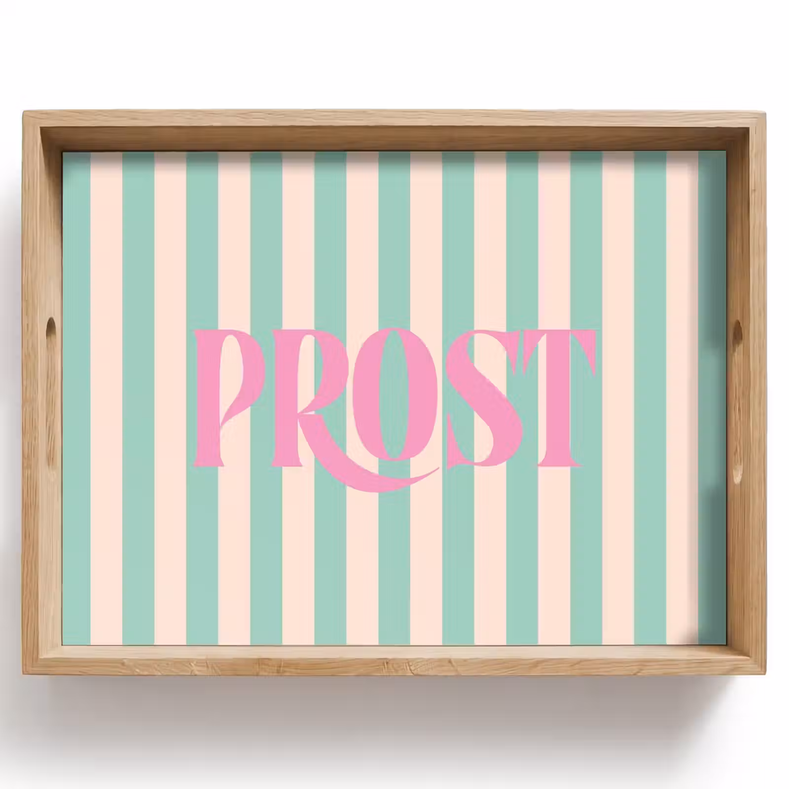 Dienblad - Roze - Groen - Strepen - Prost — 1