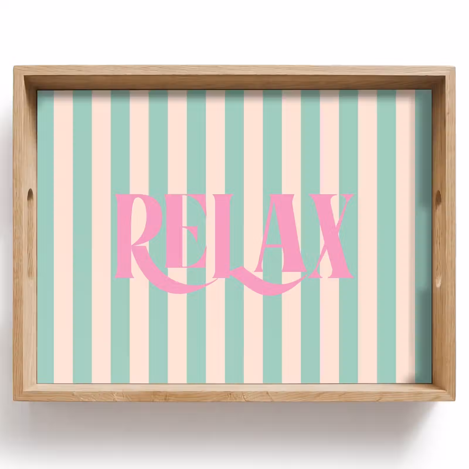 Dienblad - Roze - Groen - Strepen - Relax — 1