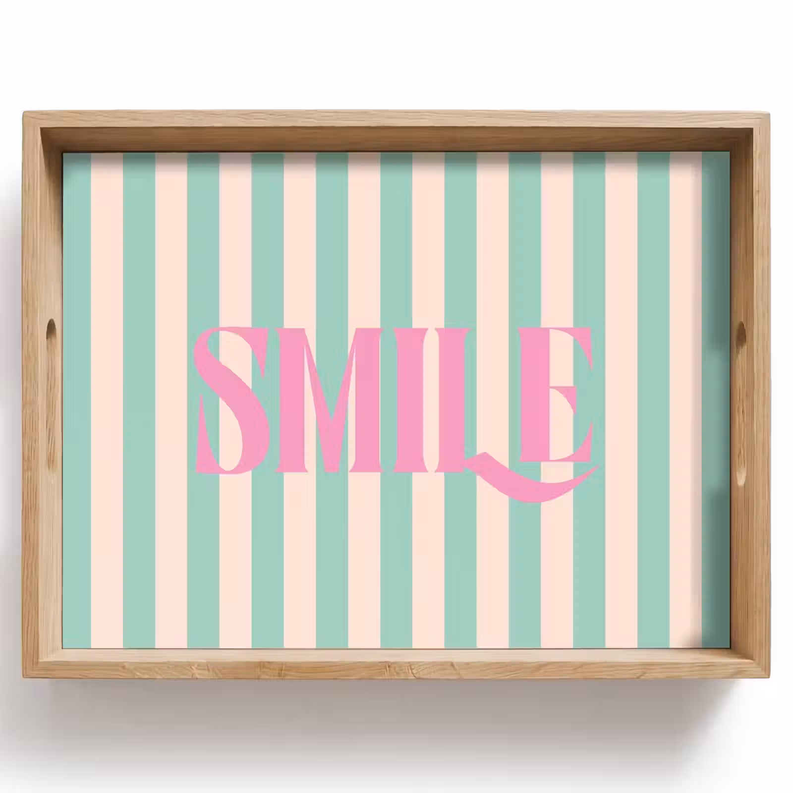 Dienblad - Roze - Groen - Strepen - Smile — 1