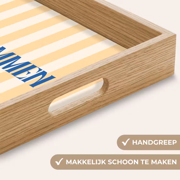 Dienblad - Blauw - Geel - Strepen - Willkommen — 5
