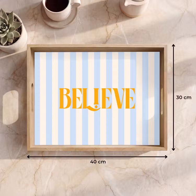 Dienblad - Oranje - Blauw - Strepen - Believe — 9