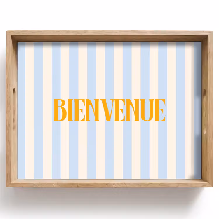 Dienblad - Oranje - Blauw - Strepen - Bienvenue — 1