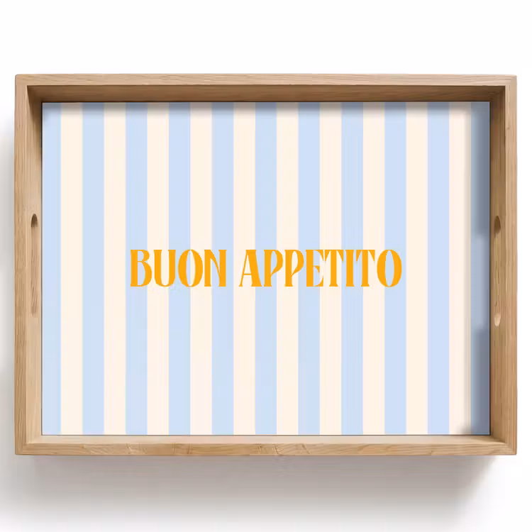 Dienblad - Oranje - Blauw - Strepen - Buon appetito — 1