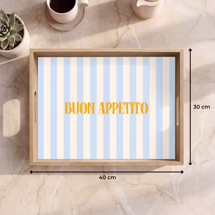 Dienblad - Oranje - Blauw - Strepen - Buon appetito — 9