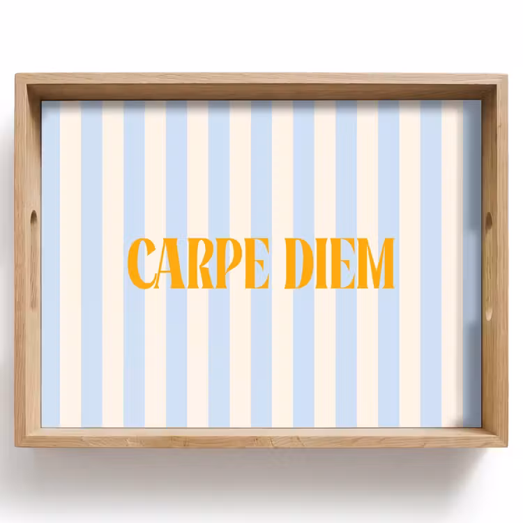 Dienblad - Oranje - Blauw - Strepen - Carpe diem — 1