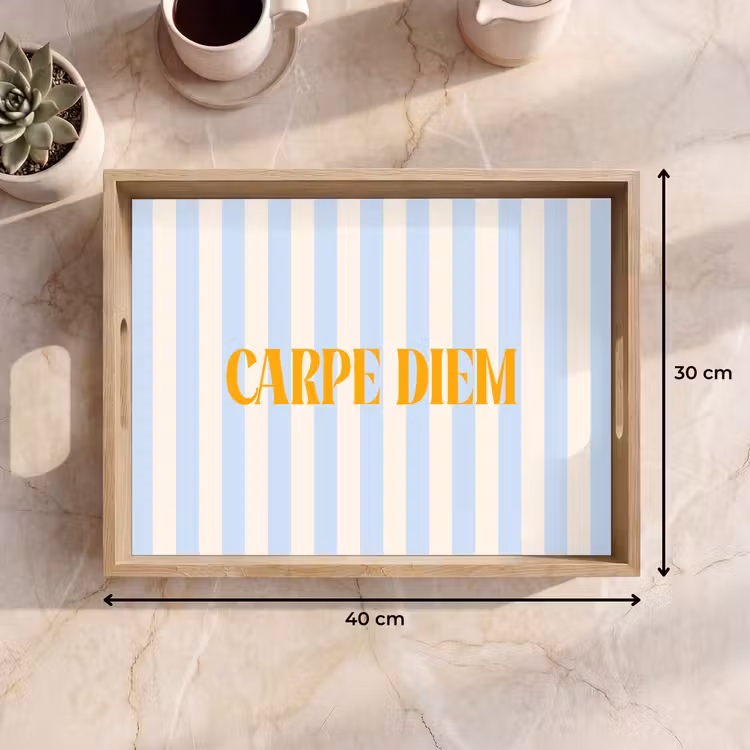 Dienblad - Oranje - Blauw - Strepen - Carpe diem — 9