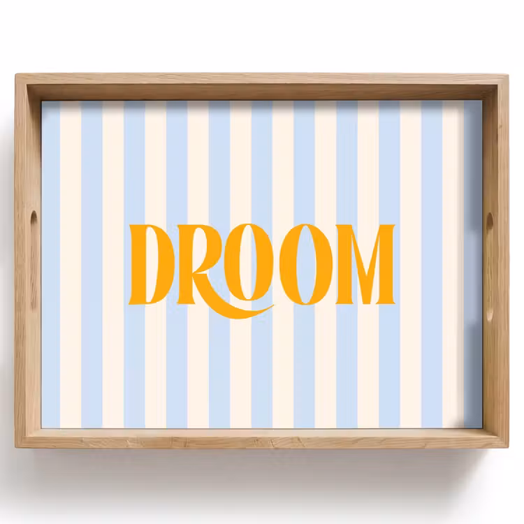 Dienblad - Oranje - Blauw - Strepen - Droom — 1