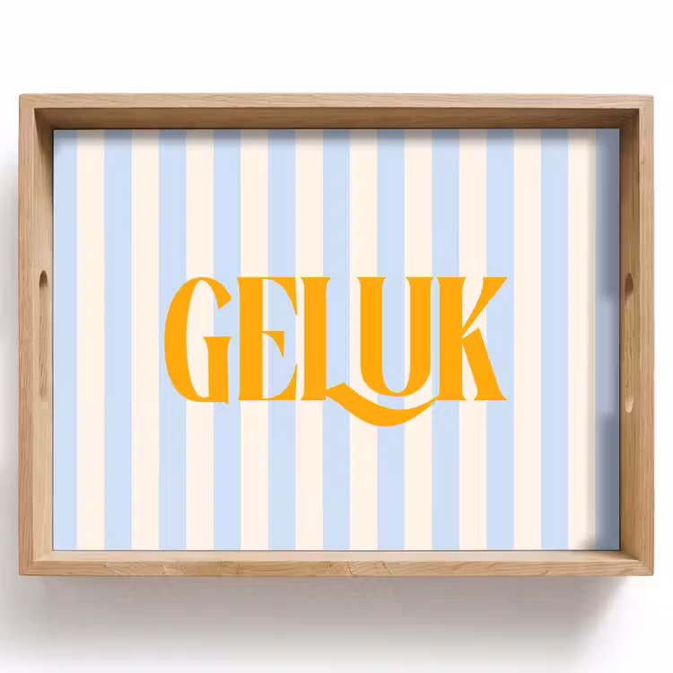 Dienblad - Oranje - Blauw - Strepen - Geluk — 1