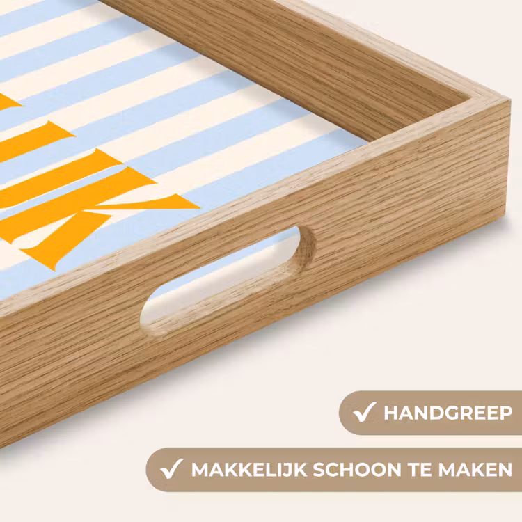 Dienblad - Oranje - Blauw - Strepen - Geluk — 5