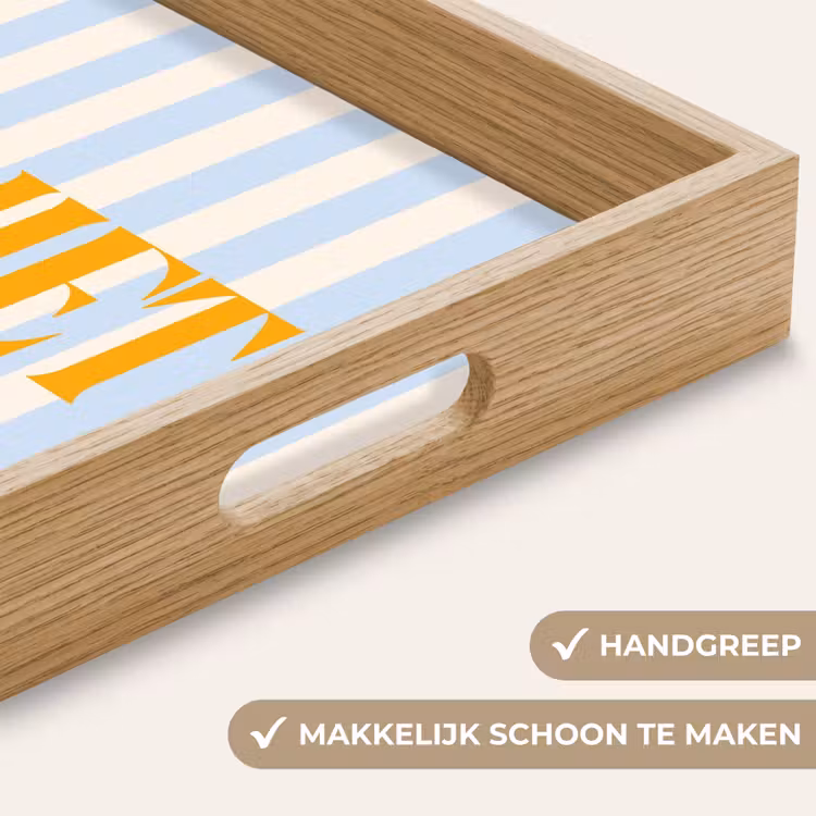Dienblad - Oranje - Blauw - Strepen - Geniet — 5