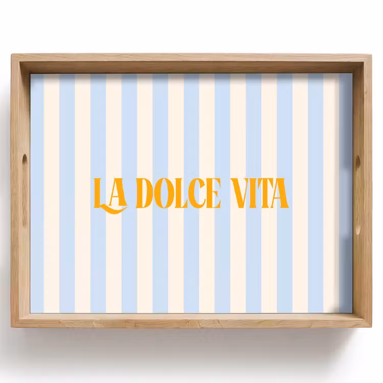Dienblad - Oranje - Blauw - Strepen - La dolce vita — 1