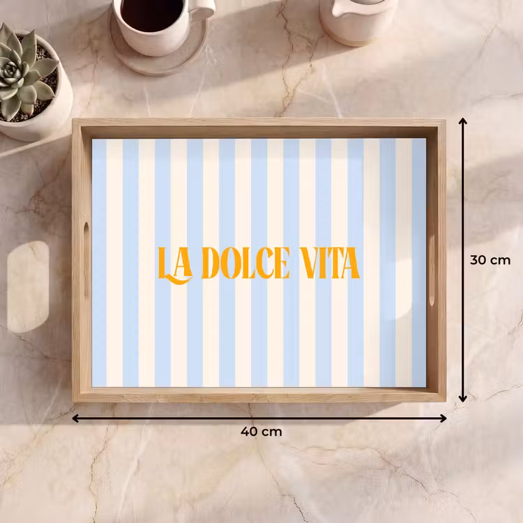 Dienblad - Oranje - Blauw - Strepen - La dolce vita — 9