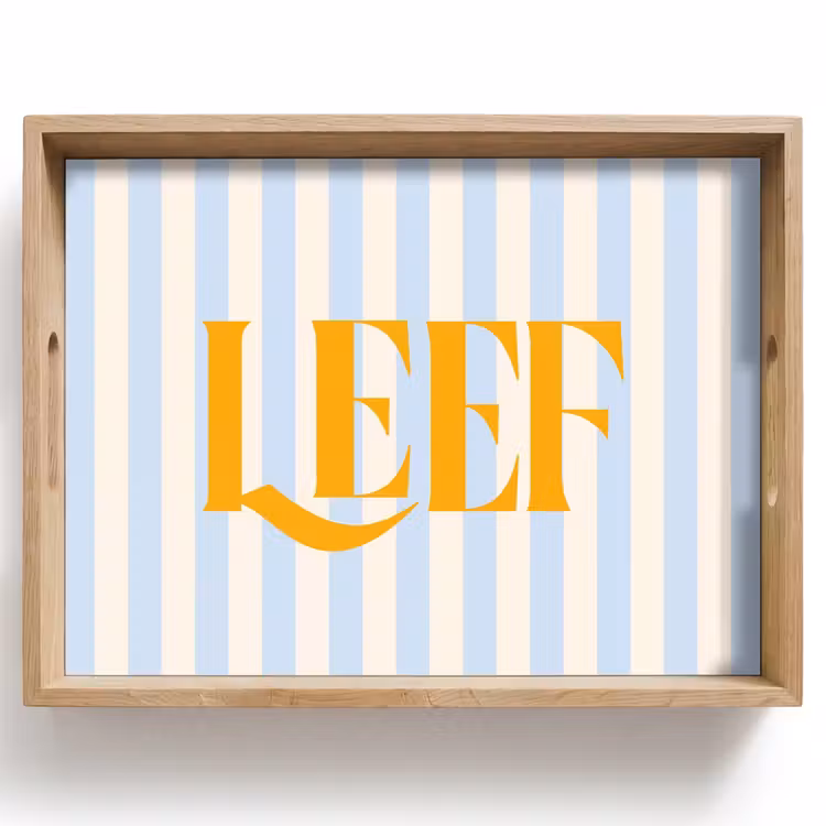 Dienblad - Oranje - Blauw - Strepen - Leef — 1